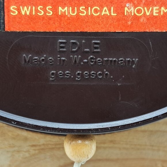 Reuge Edle Music Box-Wall Mounted-Pull Cord-Plays Edelweiss-W. Germany - Picture 4 of 6